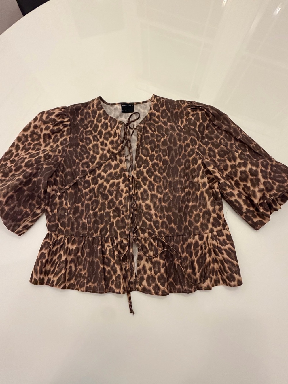 ASOS leopard blouse